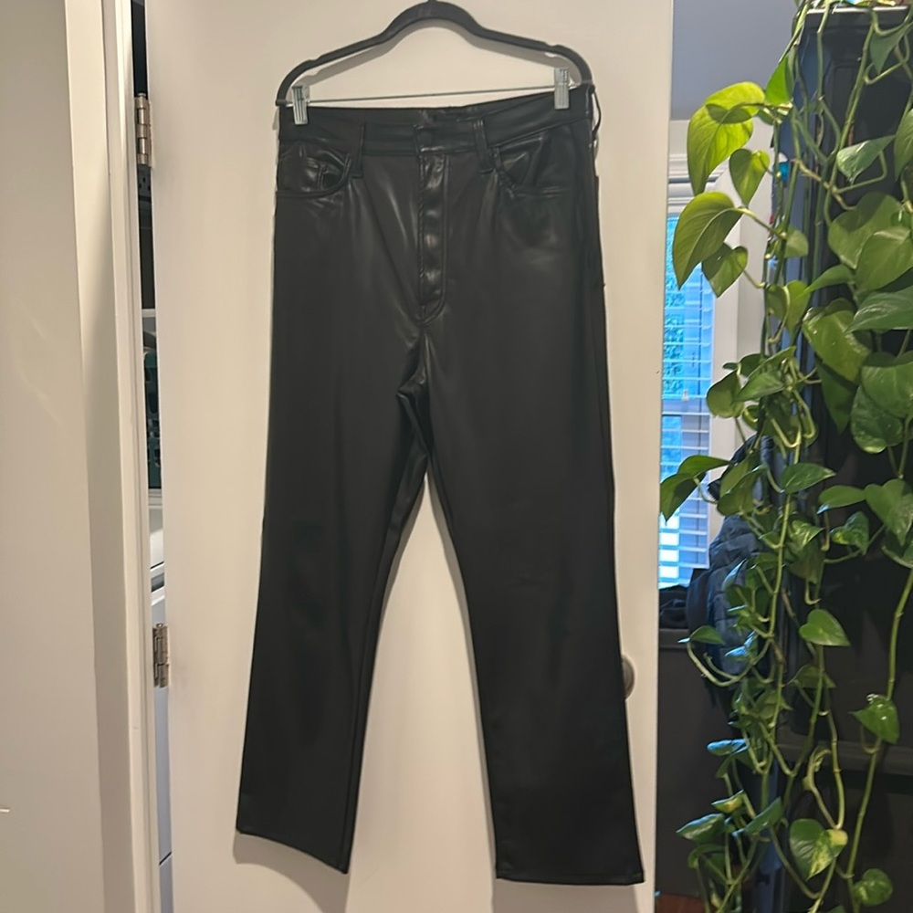MOTHER, size 32 Ryder Ankle,Black Vegan Leather